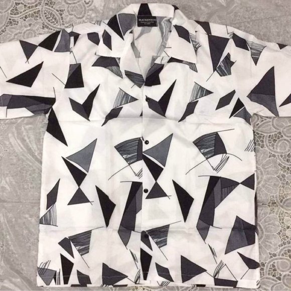 Black & White (Thai Brand) Other - [BRAND NEW] White, Gray, and Black Triangle Patterned Button Down Shirt!